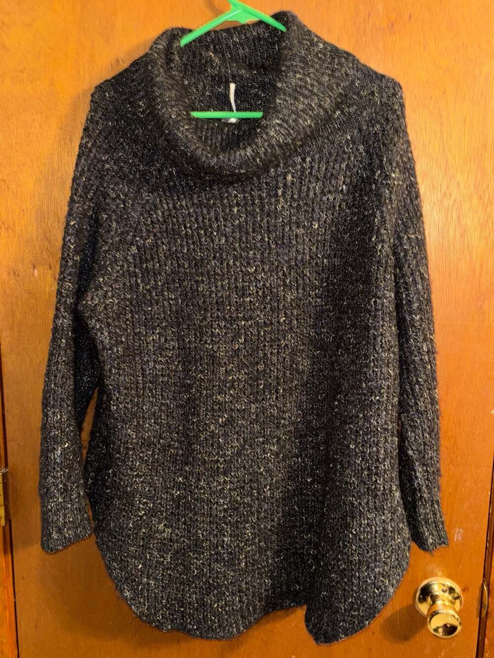 Free People Dylan Tweedy Oversized Knit Turtleneck Sweater